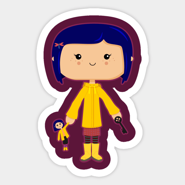 Button-Eyed Girl Sticker by sombrasblancas